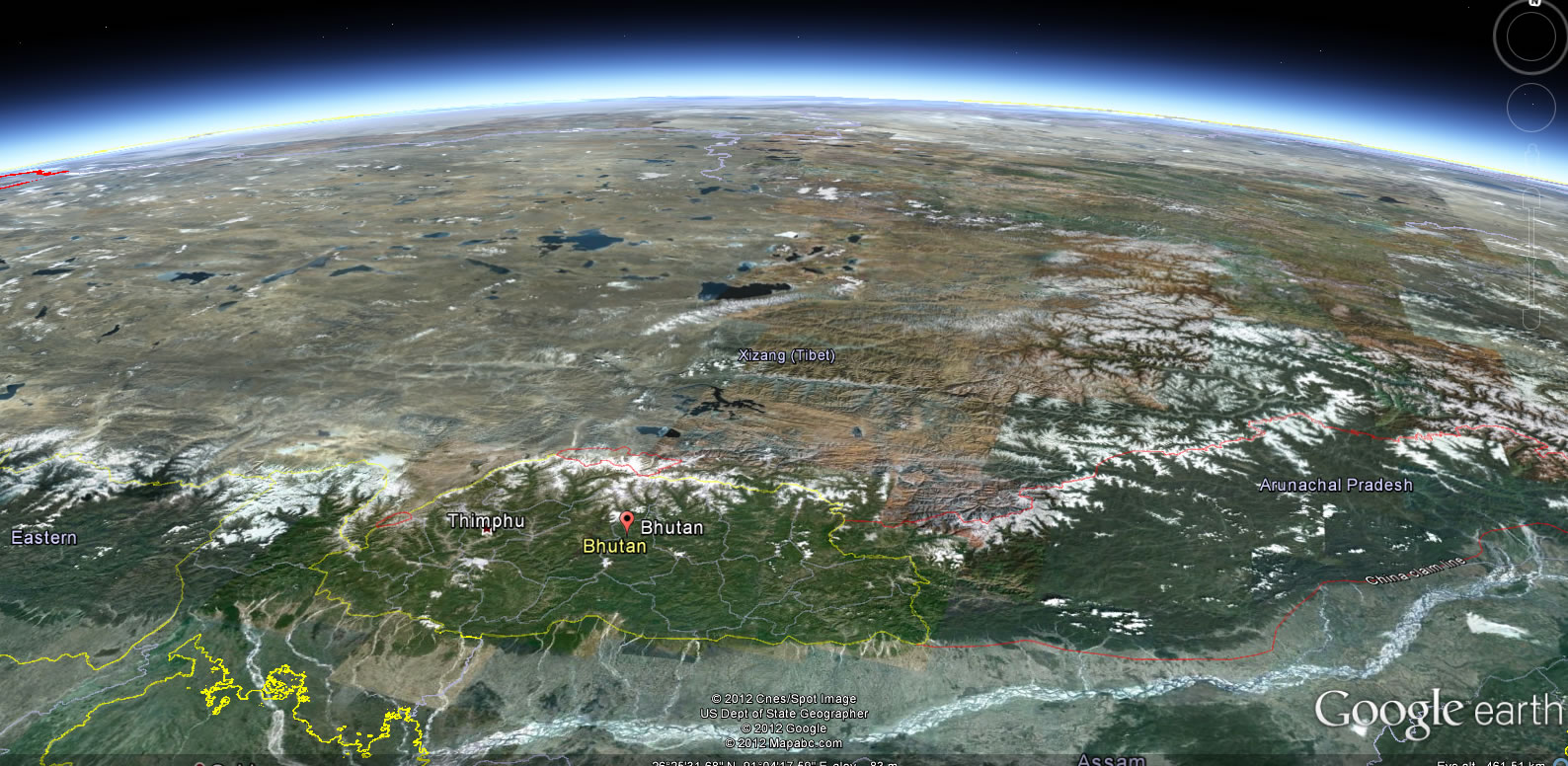 Bhutan Earth Map